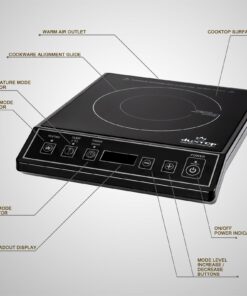 Alternative view of Duxtop 1800W Portable Induction Cooktop Countertop Burner, Black 9100MC/BT-M20B