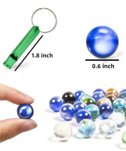 Alternative view of POPLAY 50 PCS Beautiful Player Marbles Bulk for Marble Games,Multiple Colors(1 Whistle for Free) 2 Multicolored