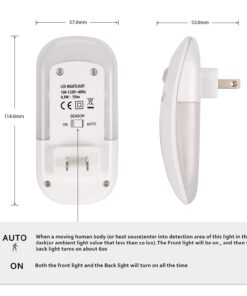 Sensky Motion Sensor Night Light Eye Friendly Front Low Light and Bright Back Light Design Night Lights for Bathroom Hallway (Warm White) 1 pack with PIR motion sensor 15 61Utup9pIL