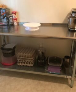 GRIDMANN Stainless Steel Kitchen Prep Table 60 x 24 Inches with Backsplash & Under Shelf, NSF Commercial Work Table for Restaurant and Home 60 in Long x 24 in Deep 34 61UucizUqvL