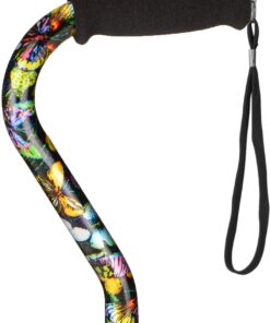 NOVA Designer Quad Cane, Lightweight Four Legged Cane with Soft Grip Handle, Height (for Users 4’11” - 6’4”) & Left or Right Adjustable, Butterflies Design 7 61Uw1v3oofL