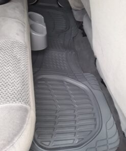 Motor Trend FlexTough Floor Mats for Cars, Gray Deep Dish All-Weather Mats, Waterproof Trim-To Fit Automotive Floor Mats for Trucks SUV, Universal Liner Car Accessories Full Set 48 61UymLvW6AL