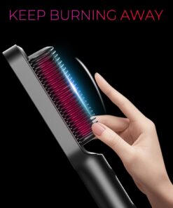 Hair Straightener Brush, TYMO Ring Hair Straightener Comb Straightening Brush for Women with 5 Temps 20s Fast Heating & Dual Voltage Black 31 61UzSjdXyVL