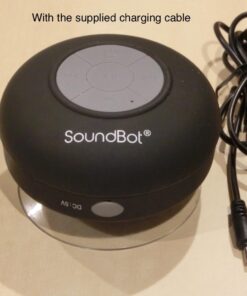 SoundBot SB510 HD Water Resistant Bluetooth Shower Speaker, Handsfree Portable Speakerphone with Built-in Mic, 6hrs of Playtime, Control Buttons and Dedicated Suction Cup for Showers (Black) Black 38 61V E78OUcL 1
