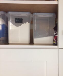 Vtopmart Large Food Storage Containers 5.2L / 176oz, 4 Pieces BPA Free Plastic Airtight Food Storage Canisters for Flour, Sugar, Baking Supplies, with 4 Measuring Cups and 24 Labels, Blue 5.2L--4.7quart 49 61V IpFifzL