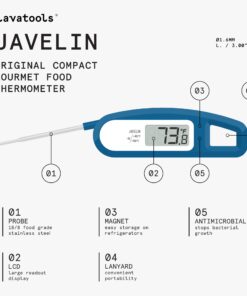 Lavatools PT12 Javelin Ultra Fast Digital Instant Read Meat Thermometer for Grill and Cooking, 2.75" Probe, Compact Foldable Design, Large Display, Splash Resistant – Maize 19 61V3YzXV1L 2