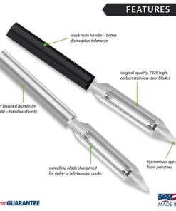 Rada Cutlery Vegetable Peeler Stainless Steel Blade with Aluminum Made in The USA, 7-1/4 Inches, 8, Silver Handle 11 61V5qwvDKuL
