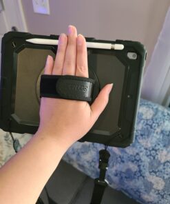 SEYMAC stock iPad 9th/ 8th/ 7th Generation Case 10.2’’, Shockproof with Screen Protector Pencil Holder 360° Rotating Hand Strap &Stand, for 10.2 inch 2021/2020/2019 (Black) Black+Back 61 61V6H5D7IgL