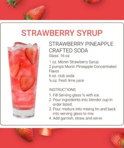 Monin - Strawberry Syrup, Mild and Sweet, Great for Cocktails and Teas, Gluten-Free, Non-GMO (1 Liter) fruit-punch 33.8 Fl Oz (Pack of 1) 19 61VAlxNWd1L