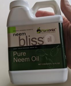 Neem Bliss - Pure Neem Oil for Plants - Organic Neem Oil Spray for Plants, 100% Cold Pressed Neem Oil - OMRI Listed Pure Neem Oil - All-Natural Neem Oil Concentrate Leaf Polish For Plants (16 Fl Oz) 16 Fl Oz 29 61VAv4KgniL