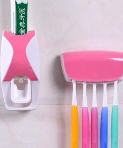 WAYCOM Dust-Proof Toothpaste Dispenser Toothpaste Squeezer Kit (Pink) Pink 16 61VBj9UlkL