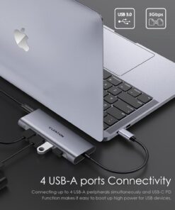 LENTION USB-C Multi-Port Hub with 4K HDMI Output, 100W PD, 4 USB 3.0 5Gbps Compatible 2023-2016 MacBook Pro, New Mac Air & Surface, Chromebook, iPhone 15, More, Stable Driver Adapter (C35, Space Gray) 25 61VCnsjGEQL