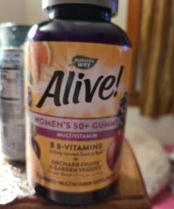 Nature's Way Alive! Women’s 50+ Daily Gummy Multivitamin, Supports Multiple Body Systems*, Supports Healthy Heart, Brain & Bones*, B-Vitamins, Mixed Berry Flavored, 130 Gummies (Packaging May Vary) 130 Count (Pack of 1) 32 61VCyXWZVAL 1