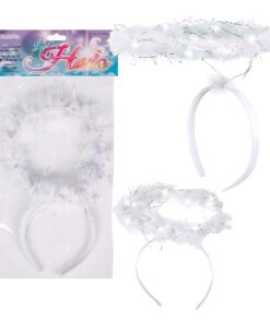 Kangaroo Angel Halo Headband for White Angel Costume - Light up Headband with 6 White LED Lights & Feathers for Kids and Adults – Angel Halloween Costume Accessories for Women and Teen Girls 19 61VEo2zO11L