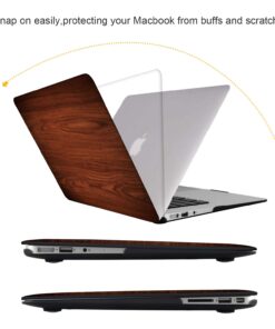 iCasso Compatible with MacBook Air 13 inch Case (Release 2010-2017 Older Version), Hard Shell Plastic Protective Case & Keyboard Cover Only for MacBook Air 13 Inch Model A1369/A1466 - Brown 17 61VFhUrZD9L