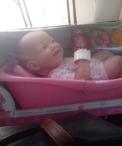 8 piece Layette Deluxe Bathtub Gift Set | JC Toys - La Newborn | 14" Life-Like Smiling Vinyl Newborn Doll w/ Accessories | Pink | Waterproof |Ages 2+ Bath Pink 31 61VIBXzfZHL