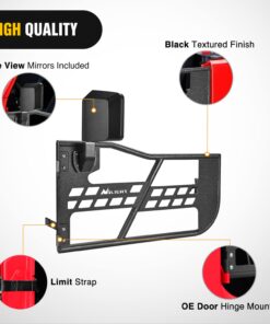 Nilight Off Road Front Tubular Doors with Side View Mirrors Compatible with 2018 2019 2020 2021 2022 2023 Wrangler JL 2020 2021 2022 2023 Gladiator JT 2 Door Only, 2 Years Warranty 2 Front Tubular Doors 2018-2023 JL/JT 12 61VIGjz6T2L