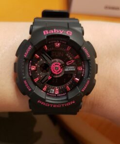 Casio Women's BA-111-1ACR Baby-G Analog-Digital Display Quartz Black Watch 34 61VKyRdc3UL