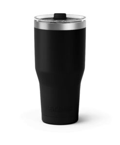 Arctic Tumblers | 30 oz Matte Black Insulated Tumbler with Straw & Cleaner - Retains Temperature up to 24hrs - Non-Spill Splash Proof Lid, Double Wall Vacuum Technology, BPA Free & Built to Last 30 oz Tumbler Matte Black Powder Coat 7 61VLDQFxK L