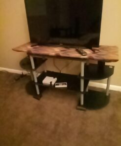 Furinno Turn-N-Tube Rounded Corner TV Entertainment Center, Black/Grey 6-Tiers with Round Corner 32 61VMJ8ySxJL