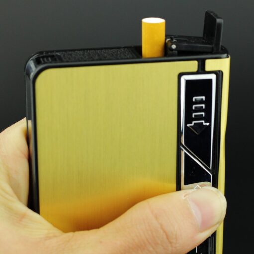 Sunway Lighting Automatic Ejection Rechargeable Cigarette Case Lighters with LED Flashlight,Windproof Electric Flameless USB Lighter Box Holder,Best Gift for Men