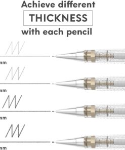 Alternative view of MozArt Mechanical Pencil Set with Case - 4 Sizes: 0.3, 0.5, 0.7 & 0.9mm with 30 HB Lead Refills Each & 4 Eraser Refills -Sketch, Drafting, Art, Drawing Supplies (Clear) Clear