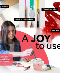 Castle Art Supplies 12 x 12ml Acrylic Paint Set | Value Beginner Set for Starters or Adult Artists | Quality Intense Colors | Smooth to Use on Range of Surfaces | In Neat Presentation Box 12 Count (Pack of 1) 24 61VU0nu7JwL