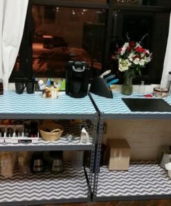 The Macbeth Collection Self Adhesive Shelf Liner - 2 Pack - Rugby Chevron Aqua Pop 33 61VV7qtyXLL