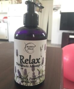 Relax Therapeutic Body Massage Oil - with Best Essential Oils for Sore Muscles & Stiffness – Lavender, Peppermint & Marjoram - All Natural - with Sweet Almond, Grapeseed & Jojoba Oil 8oz 8.5 Fl Oz (Pack of 1) 38 61VVDvxSsFL