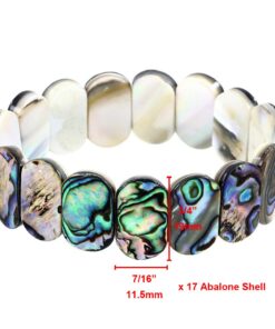 Falari Green Abalone Shell Stretch Bracelet Round 8 61VVfypxuwL