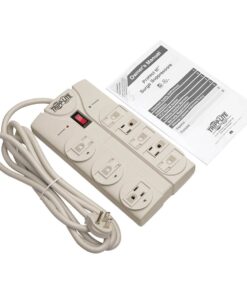 Tripp Lite 8 Outlet Surge Protector Power Strip, 8ft Cord Right Angle Plug, LIFETIME INSURANCE & $75K INSURANCE (TLP808) light gray 19 61VXTpudsWL