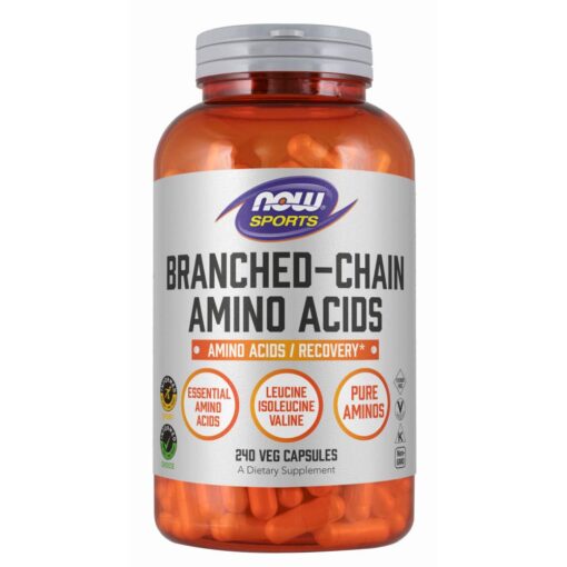 NOW Sports Nutrition, Branched Chain Amino Acids, With Leucine, Isoleucine and Valine, 240 Veg Capsules 240 Count (Pack of 1)