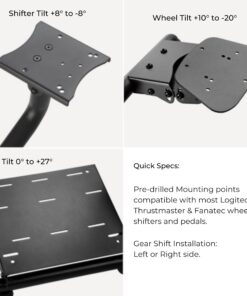 Conquer Racing Simulator Cockpit Driving Seat Reclinable with Gear Shifter Mount Grey 15 61VZ9vC6M1L