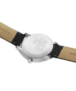 Mondaine - Helvetica MH1.B1220.LB - Mens Watch 43mm - Wrist Watch Date Black Leather Strap 30m Waterproof Sapphire Crystal Stainless Steel case - Mens Watches - Made in Switzerland 7 61VZFS0qIL