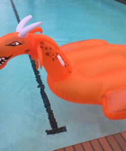 Aqua Oversized 8 Foot, Scorch The Dragon, 4 Mode, 16-Color LED Light-Up, Ride On, Inflatable Pool Float Lounge 7 61VaOkuZAFL