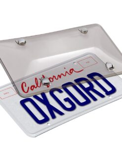 OxGord Two Pack Tinted Auto License Cover for Car, SUV, Truck Van 2 Covers Protects License Plate Novelty Cover Front Rear Shield Smoke UV Protection 17 61VbP1WuUZL