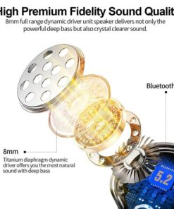 Alternative view of kurdene Bluetooth Wireless Earbuds, S8 Deep Bass Sound 38H Playtime IPX8 Waterproof Earphones Call Clear with Microphone in-Ear Bluetooth Headphones Comfortable for iPhone, Android Small Black
