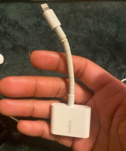 Belkin RockStar Lightning Audio Cable and Charger for iPhone 14, 13, 12, 11, 10 - White 3.5MM Audio + Lightning Charge Lightning Connector 24 61VmXVmBHwL