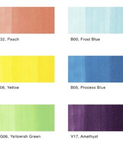 Copic Ciao, Alcohol-based Markers, 6pc Set, Brights Brights - Vibrant primary and secondary colors: R32, Y06, YG06, B00, B05 and V17 9 61VnTF4T2vL