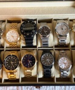 READAEER 12 Slot PU Leather Watch Box Display Case Jewelry Organizer with Glass Top 30 61VoOJvCqRL