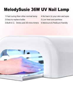 MelodySusie 36W Nail Lamp for Resin, Professional Gel Nail Polish Curing Lamp with 3 Timer Setting, Sliding Tray for Manicure Pedicure,Great for Resin,White White 22 61VplHXQUaL
