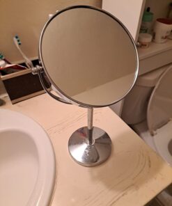 MIRRORVANA 10X Magnifying Makeup Mirror on Stand for Bedroom and Bathroom, Free Standing Desk & Table Mirror, Double Sided 10X/1X Magnification, 35cm Tall 18cm Wide 18cm (7-inch) Diameter 30 61VrFAHmAhL