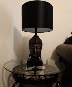 SAFAVIEH Lighting Collection Buddha Head Black Shade 25-inch Bedroom Living Room Home Office Desk Nightstand Table Lamp Set of 2 (LED Bulbs Included) 23 61VtOeX45hL