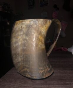 AleHorn Viking Horn Mug, Shot Glass and Bottle Opener Bundle | Viking Drinking Horn Set | Viking Horn Cup, Viking Mug Gift Ideas For Him - Viking Drinking Horn Mug Set for Beer, Ale or Mead - 16 oz L - 16oz 37 61VuzmwnsuL