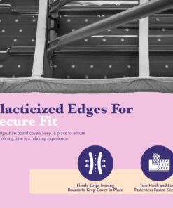 Epica Ironing Board Cover and Pad - Standard Size 15x54 Padded Ironing Board Covers, Heat Reflective Coating, Elastic Edge, Thick Pads, Scorch & Stain Resistant Iron Board Cover with Padding Grey Gray 33 61VvHN1dq7L 1