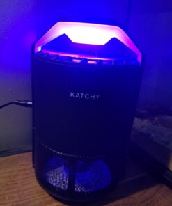 Katchy Indoor Insect Trap - Catcher & Killer for Mosquitos, Gnats, Moths, Fruit Flies - Non-Zapper Traps for Inside Your Home - Catch Insects Indoors with Suction, Bug Light & Sticky Glue (Black) Original Black 34 61VvOpAKxDL