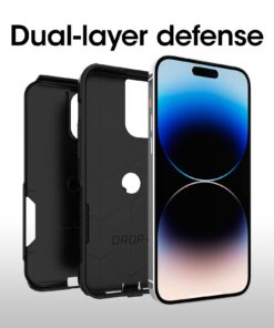 OtterBox iPhone 14 Pro Commuter Series Case - BLACK , slim & tough, pocket-friendly, with port protection 8 61Vw5BqVmhL
