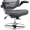Modway EEI-211 Edge Drafting Chair - Reception Desk Chair - Flip-Up Arm Drafting Chair in Gray Grey 53 61VwaVLpqfL