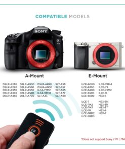 Foto&Tech IR Wireless Remote Control Compatible with Sony A7R IV III II,A7III A9 A7 II A7 A7R A7S A6600 A6500 A6400 A6300 A6000 A55 A65 A77 A99 A900 A700 A580 A560 A550 A500 NEX-7 NEX-6 NEX5T NEX-5R 1 PC Black 26 61VxKjcM5cL