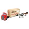 Melissa & Doug Horse Carrier Wooden Vehicle Play Set With 2 Flocked Horses and Pull-Down Ramp - Horse Figures, Wooden Horse Trailer Toy For Kids Ages 3+ 10 61W 1IGHu8L